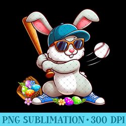 funny baseball bunny easter s for toddlers - sublimation png designs - unleash your inner rebellion