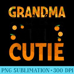 grandma little cutie baby shower orange 1st birthday party - modern png designs - bring your designs to life