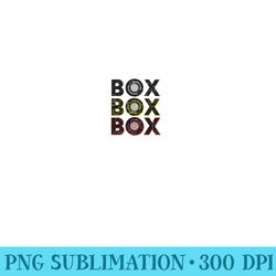 formula racing car box box box radio call to pit box vintage - png prints