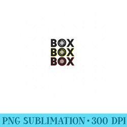 formula racing car box box box radio call to pit box - sublimation png designs