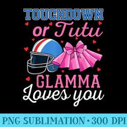 touchdown or tutu glamma loves you football baby shower - shirt printing template png
