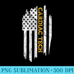 patriotic cardiac tech with american flag design - sublimation artwork png download
