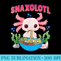 axolotl snacks lover snaxolotl kawaii axolotl ramen anime - png download clipart