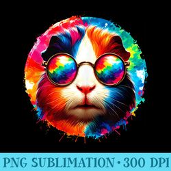 cool tie dye sunglasses guinea pig graphic illustration art - transparent png file download