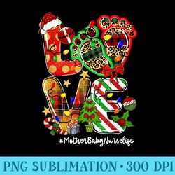 love mother baby nurse life stethoscope christmas - sublimation templates png
