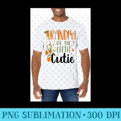grandma little cutie baby shower orange 1st birthday party - digital png artwork - high resolution and print-ready desig