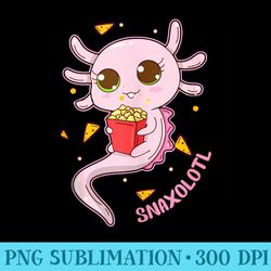 cute axolotl lover snaxolotl kawaii axolotl food sweets - shirt illustration png