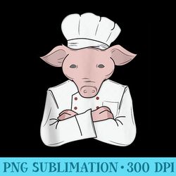 pig as a chef with chefs hat and arms crossed - png clipart download