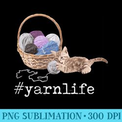 yarn life for cat kitten and crochet knitting lovers - png download button