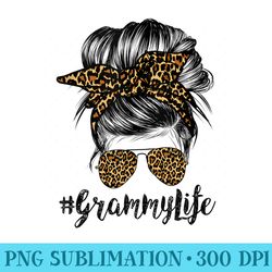 grammy life hair bandana glasses leopard print mothers day - free transparent png download