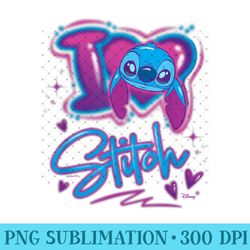 lilo & stitch - i love stitch airbrush - png prints - perfect for sublimation mastery