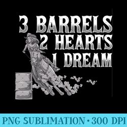 3 barrels, 2 hearts, 1 dream horse barrel racing - printable png images
