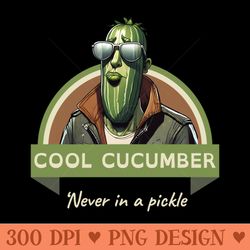 Cool Cucumber Never In A Pickle - Sublimation designs PNG
