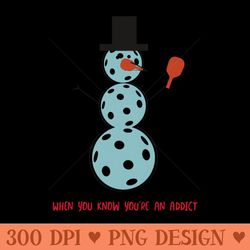 funny pickleball snowman - digital png artwork