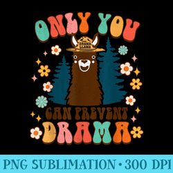 only you can prevent drama llama groovy camping camper - trendy png designs
