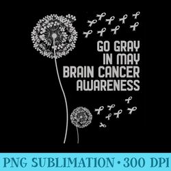 brain cancer awareness wear gray fight brain cancer - sublimation patterns png