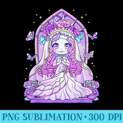 Kawaii Pastel Goth Cute Creepy Menhera Bride Girl - PNG Download Illustration