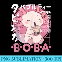 axolotl boba tea kawaii bubble tea axolotl anime neko - png graphics download