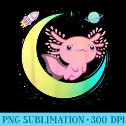 cute baby axolotl pastel goth magical moon kawaii animal - png graphics download