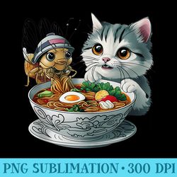 Cicada fest 2024 and funny cat eating ramen - High resolution PNG download