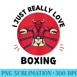 kawaii bull lover i just really love bull boxing lover - png transparent background download