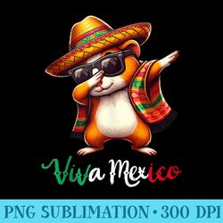 viva mexico dabbing guinea pig sombrero mexican party - shirt design png