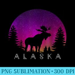 alaska moose aurora borealis alaskan landscape photo - png image gallery download