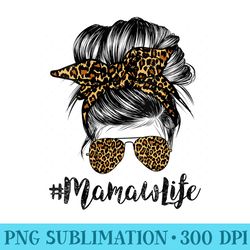 s mamaw life hair bandana glasses leopard print mothers day - download png graphic