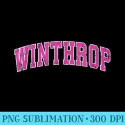 Winthrop Massachusetts MA Vintage Sports Design Pink Design - High Quality PNG Download