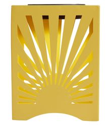 Square Punched Metal Sunburst Solar LED Table Lamp , color: Yellow