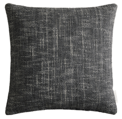 Indoor reversible outdoor throw pillow made of sturdy woven fabric , color: Black