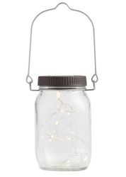Glass Mason Jar Firefly Solar LED Lantern