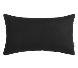 Sunbrella Black Canvas Outdoor Lumbar Pillow