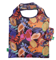 Recycled Fabric Foldable Tote Bag , color: Papaya