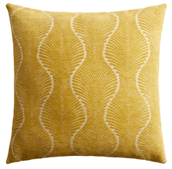 Ogee Jacquard Throw Pillow , color: Yellow