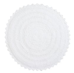 Redondo Round Cotton Bath Mat , color: White
