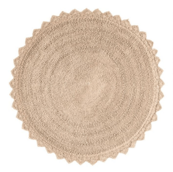 Redondo Round Cotton Bath Mat , color: Sand