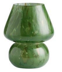 Hand Blown Glass Tealight Holder color: Green