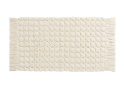 Sweater Woven Tassel Bath Mat , color: Ivory