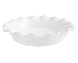 White Ceramic Ruffled Pie Dish