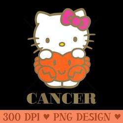 womens hello kitty zodiac cancer - sublimation templates png