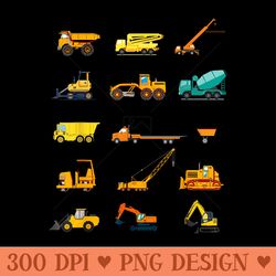 construction site trucks birthday gift machine car - png graphics