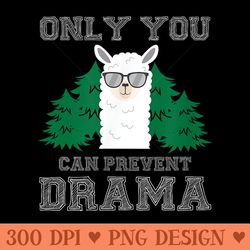 only you can prevent drama llama with cool sunglasses trees - png download
