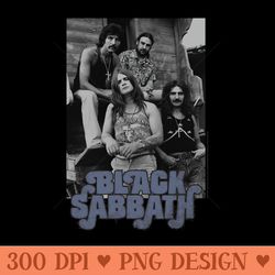 black sabbath official b&w band photo - sublimation png download
