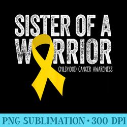 sister of a warrior childhood cancer awareness ribbon - transparent png clipart