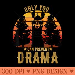 vintage only you can prevent drama llama gift - high quality png files