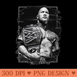 the rock brush art wwe - unique sublimation png download - quick and seamless download process