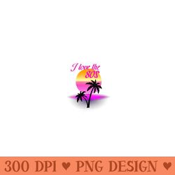 womens 80s costume i love the 80s retro 80s party palm trees - png download