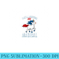 postal workers are magical unicorn mail carrier profession - png art files
