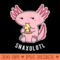 cute axolotl lover snaxolotl eating pizza kawaii anime - beautiful png download